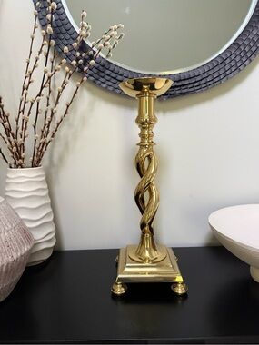 MCM vintage Brass Barley Twist Candle Holder